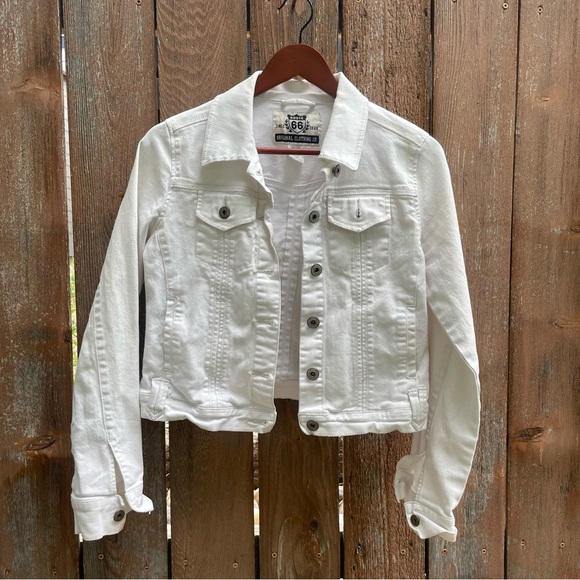 ROUTE 66 Women’s White Jean Jacket Size Small - Picture 1 of 11